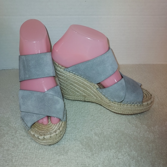 Kenneth Cole New York Shoes - Kenneth Cole New York Olivia X-Band Grey Espadrille Wedge Sandal size 7